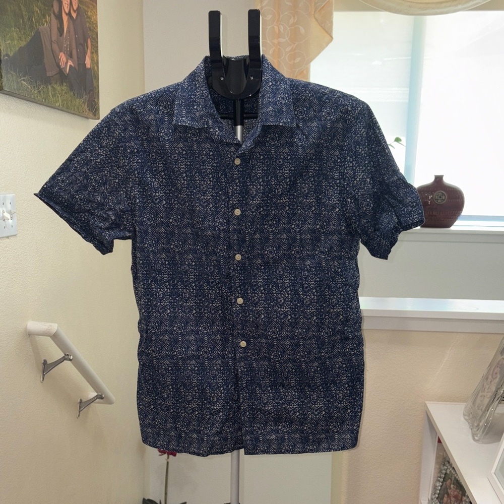 Banana Republic Navy Floral Button Down Shirt